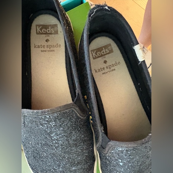Keds x Kate Spade Women’s Slip On Double Decker Black Glitter Sneakers Size 7.5 - Picture 7 of 8